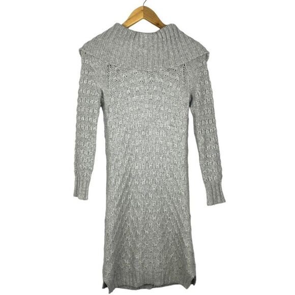 SPARROW BY Anthropologie Grey Button UP Cable Knit Cowl Neck Duster Cardigan XSP - Picture 2 of 8